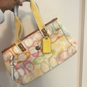 Coach multicolor shoulder tote Bag